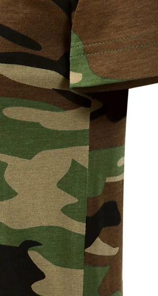 Tricou de camuflaj pentru copii - Tăiați cu cusături laterale