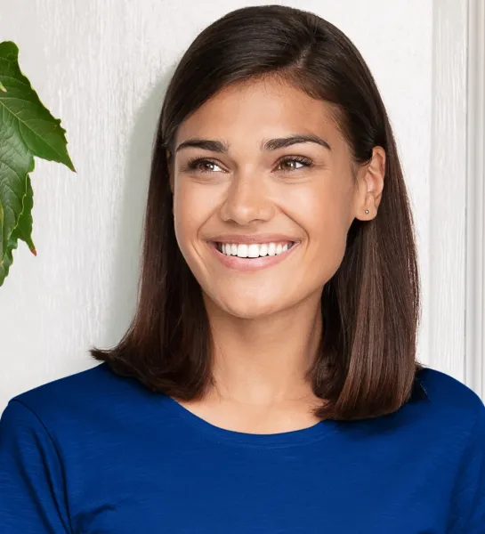 Tricou de damă, din bumbac organic texturat - Decolteu rotund clasic