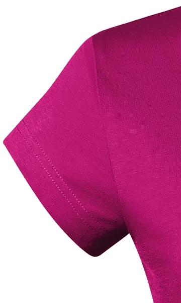 Tricou dama slim fit cu decolteu în V. - Mâneci foarte scurte