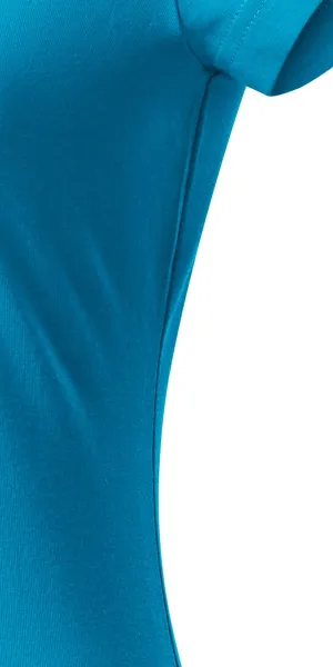 Tricou dama slim fit cu decolteu în V. - Tăiați cu cusături laterale