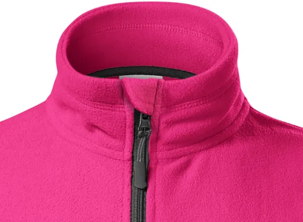 Geacă contrastantă din lână pentru femei - Închidere cu fermoar până la bărbie