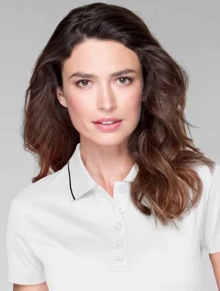 Polo elegant mercerizat pentru femei - Închidere cu 5 nasturi