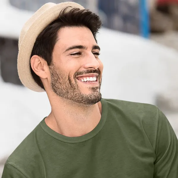 Tricou bărbătesc cu mânecă lungă - Decolteu rotund clasic