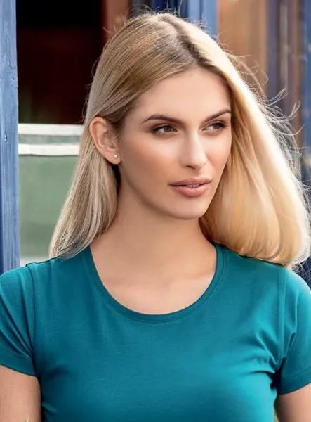 Tricou de damă cu mâneci foarte scurte - Decolteu rotund clasic