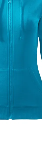 Hanorac de damă cu glugă - Fermoar în culoarea hanoracului