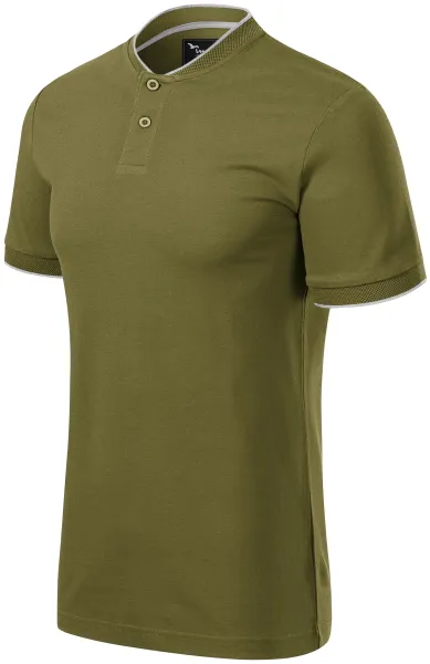 Tricou polo pentru bărbați cu guler bomber - Tricou polo bărbătesc din bumbac cu guler bomber