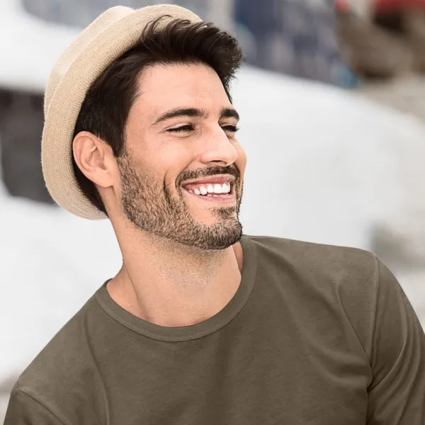 Tricou bărbătesc cu mânecă lungă - Decolteu rotund clasic