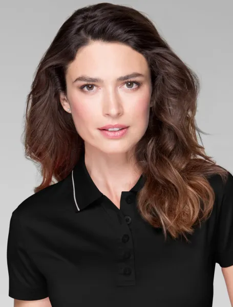 Polo elegant mercerizat pentru femei - Închidere cu 5 nasturi