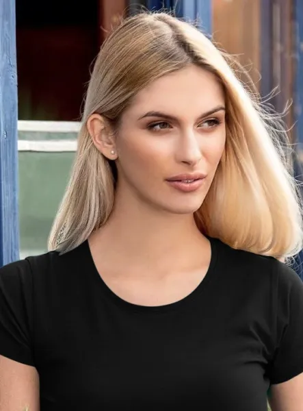 Tricou de damă cu mâneci foarte scurte - Decolteu rotund clasic