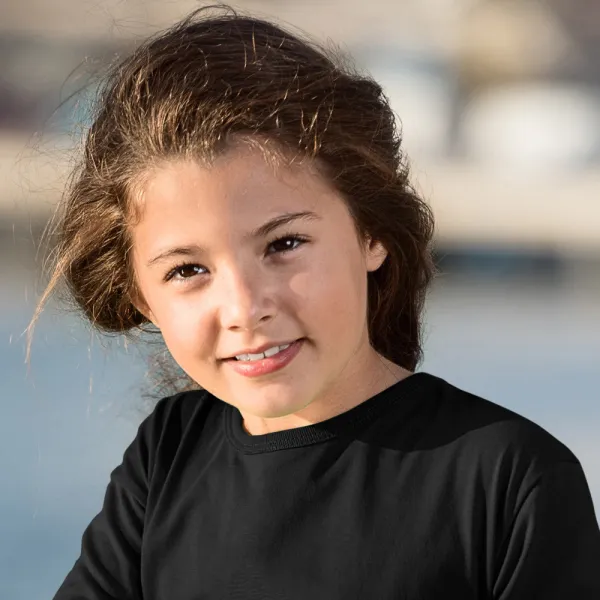 Tricou cu mâneci lungi pentru copii - Decolteu rotund clasic