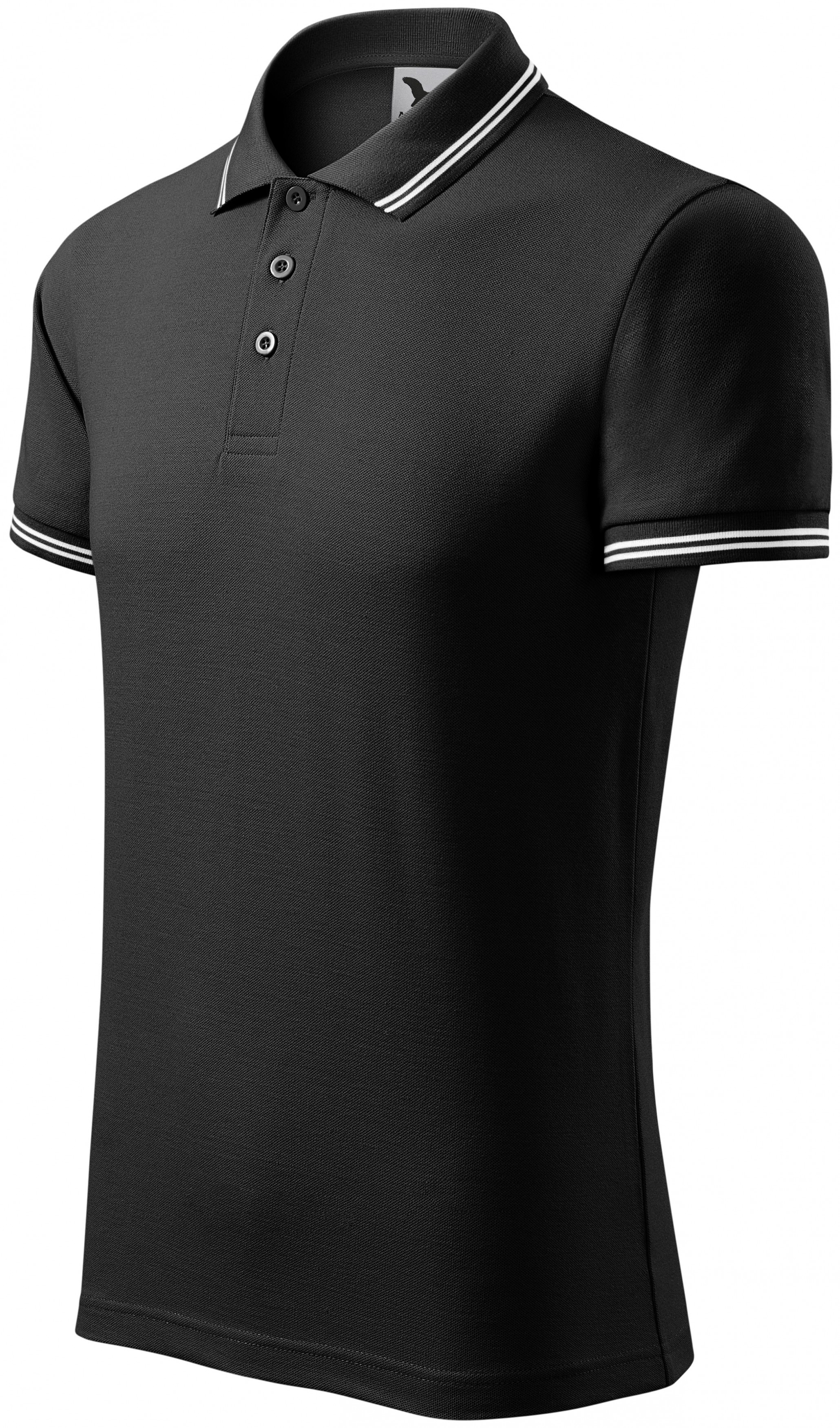 Polo de bărbați cu contrast, negru, S