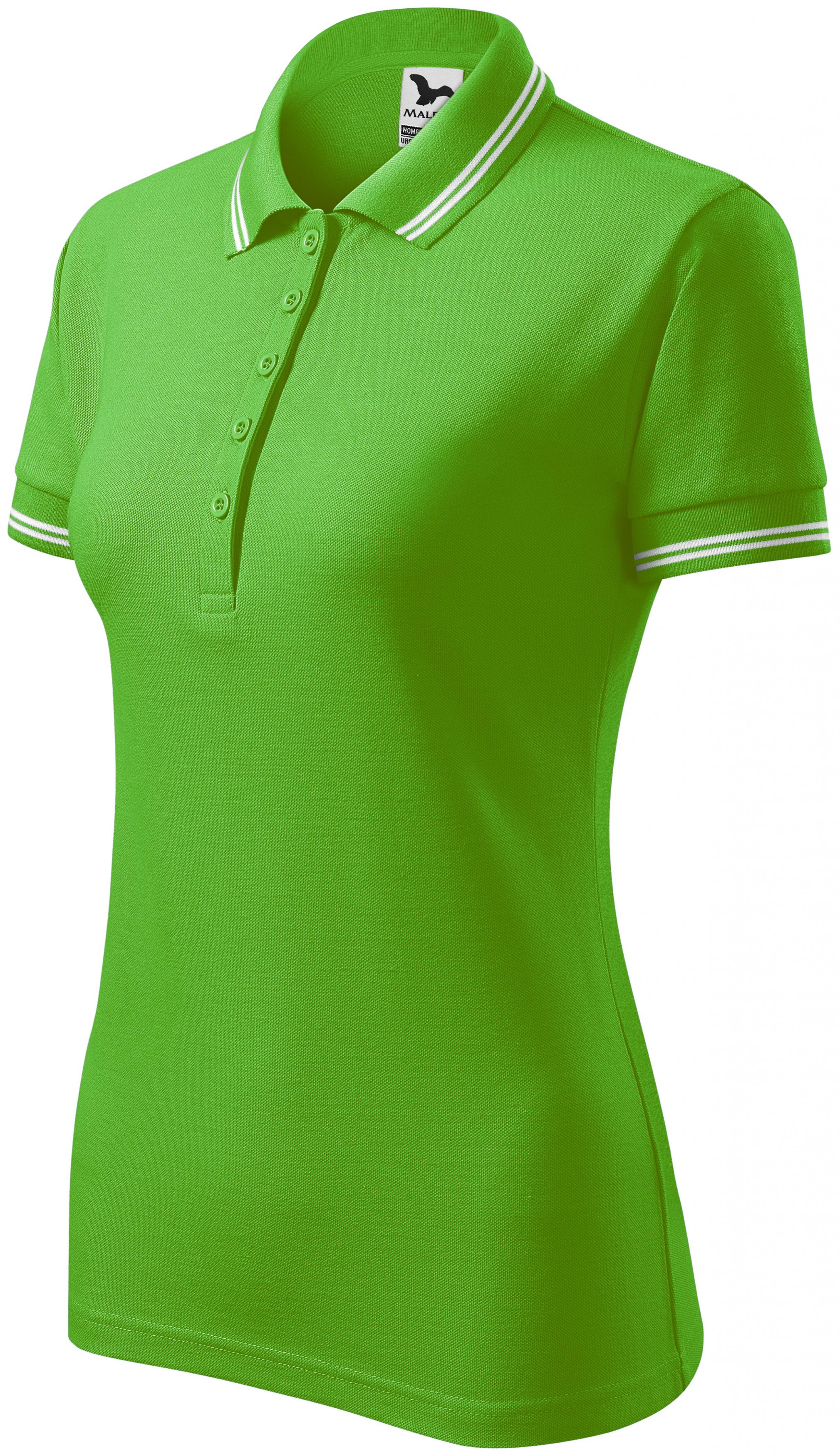 Polo de dama cu contrast, măr verde, M