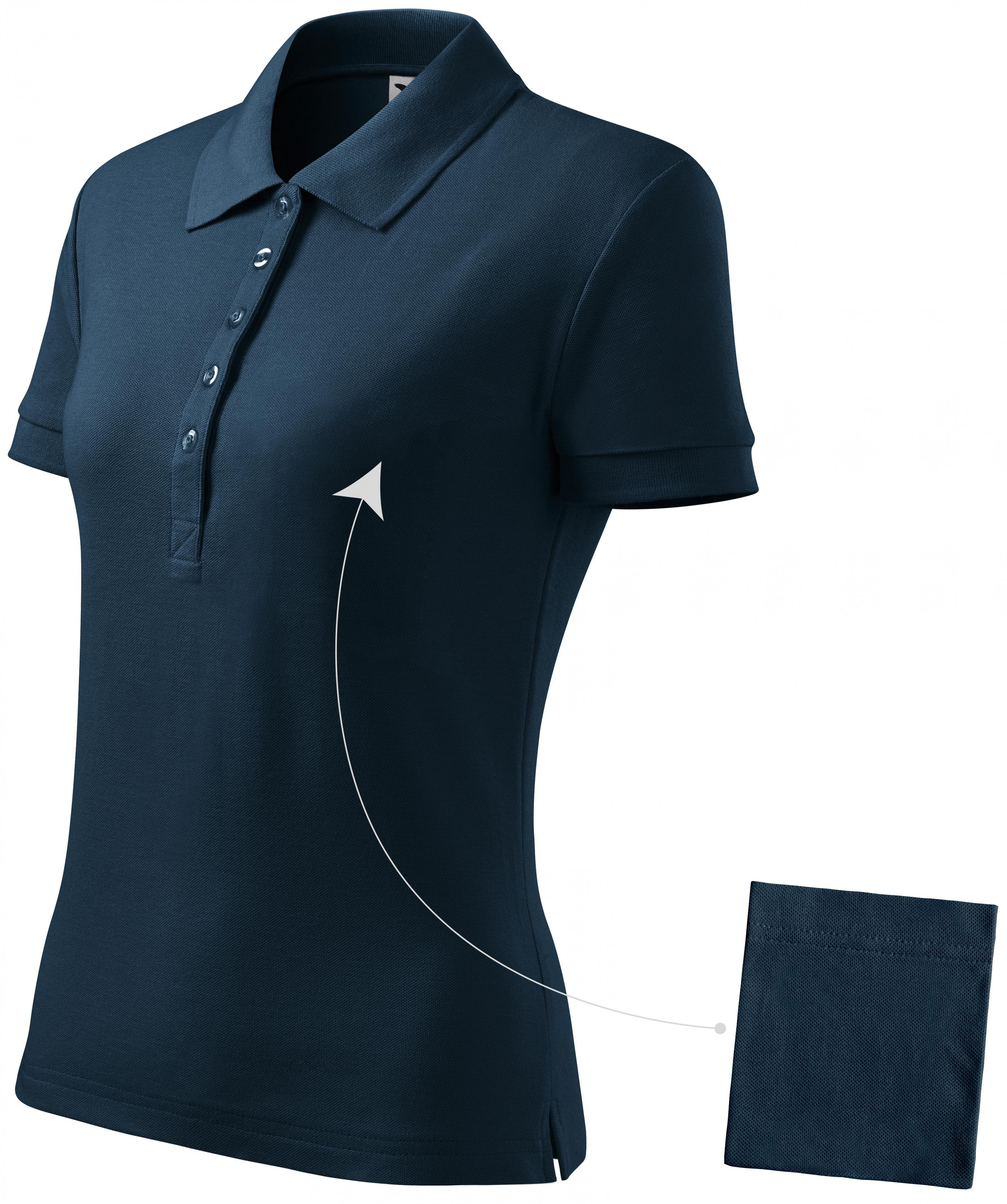 Polo simplu pentru femei, albastru inchis, L