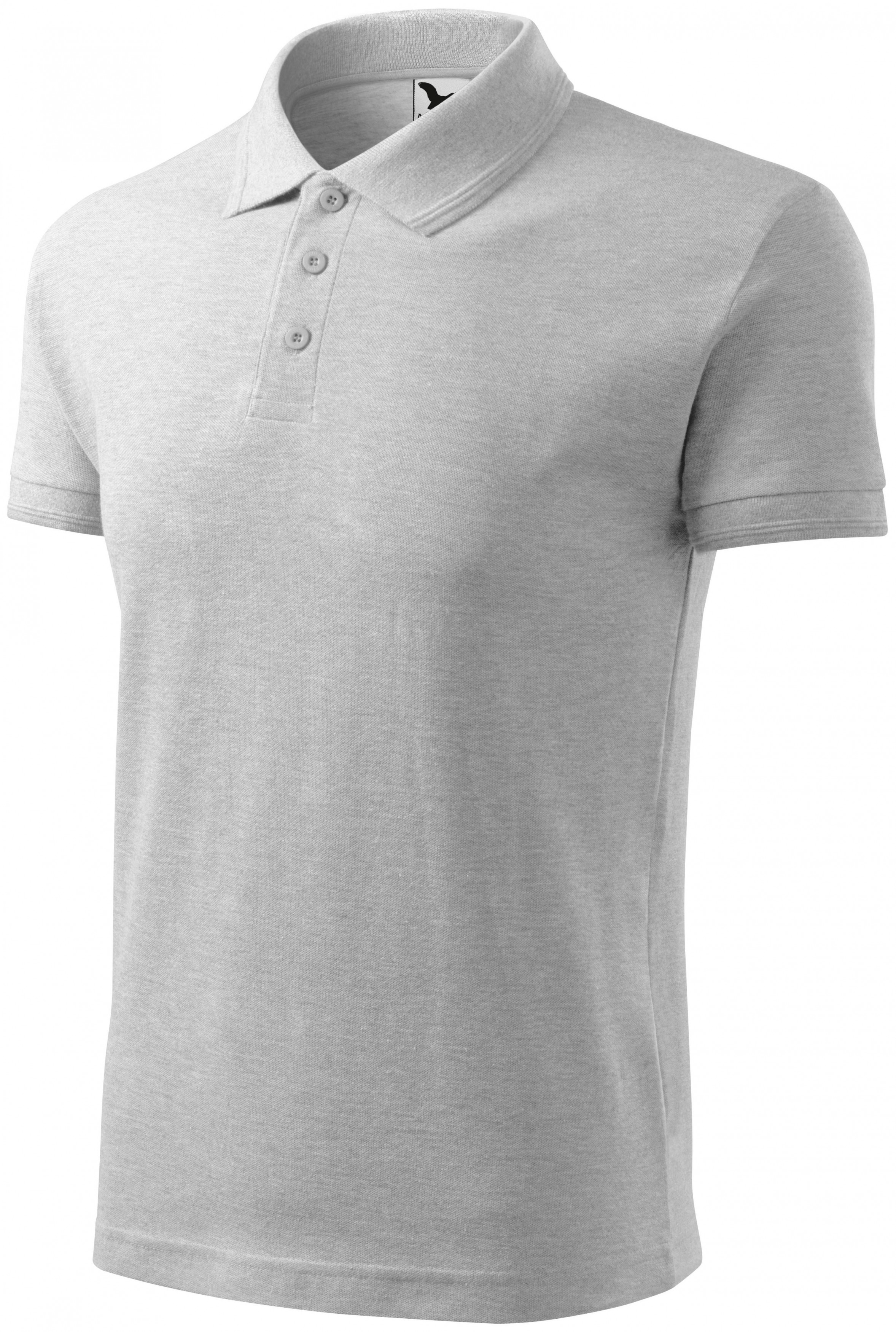 Polo tricou bărbătesc, marmură gri deschis, L