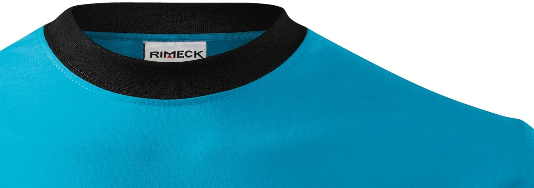 Tricou din bumbac în două culori - Decolteu rotund contrastant