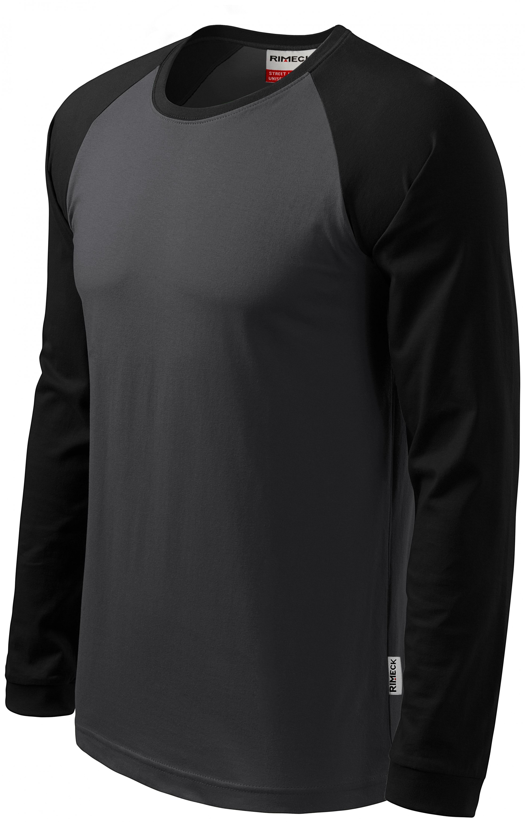 Tricou bărbătesc contrastant cu mâneci lungi, abanos cenușiu, XL