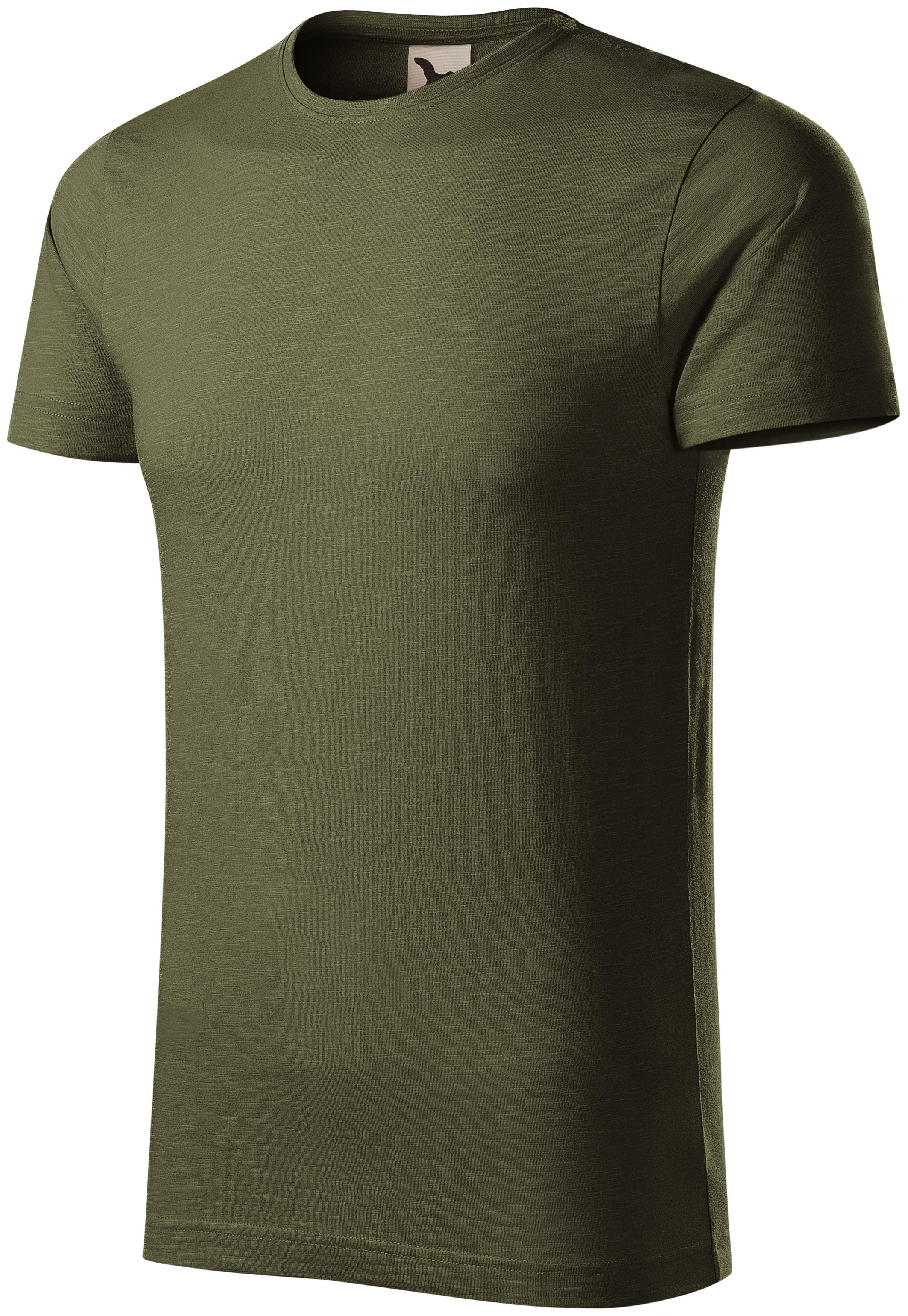 Tricou bărbătesc, din bumbac organic texturat, military, L