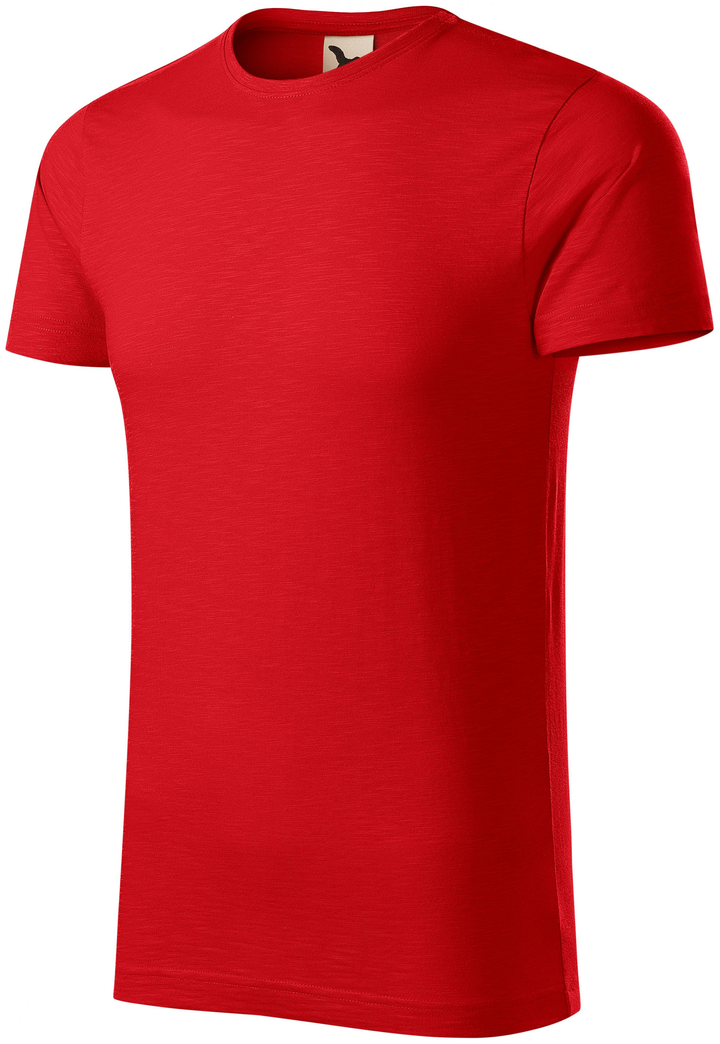 Tricou bărbătesc, din bumbac organic texturat, roșu, 3XL