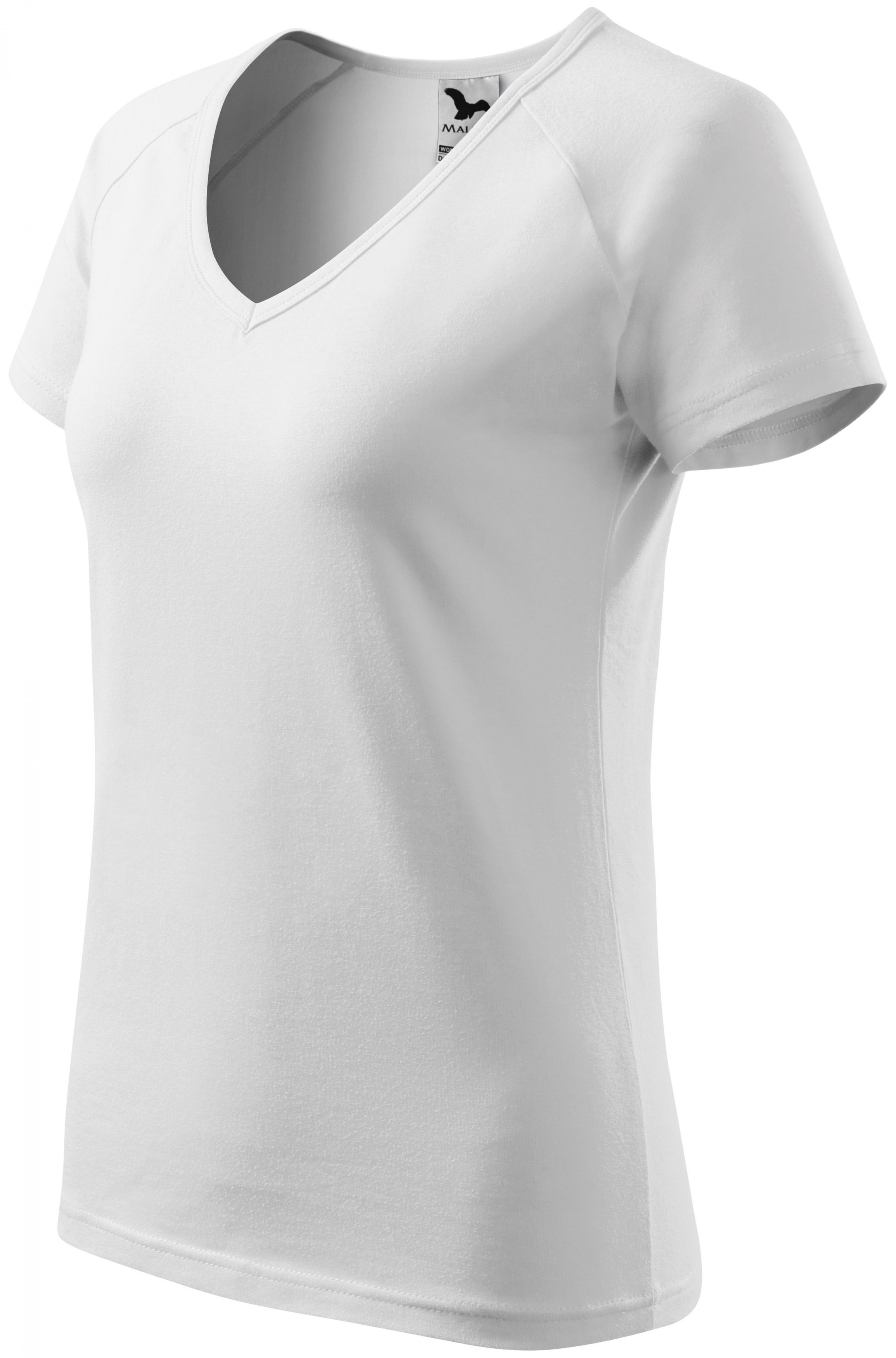 Tricou dama slim fit cu mânecă raglan, alb, XL