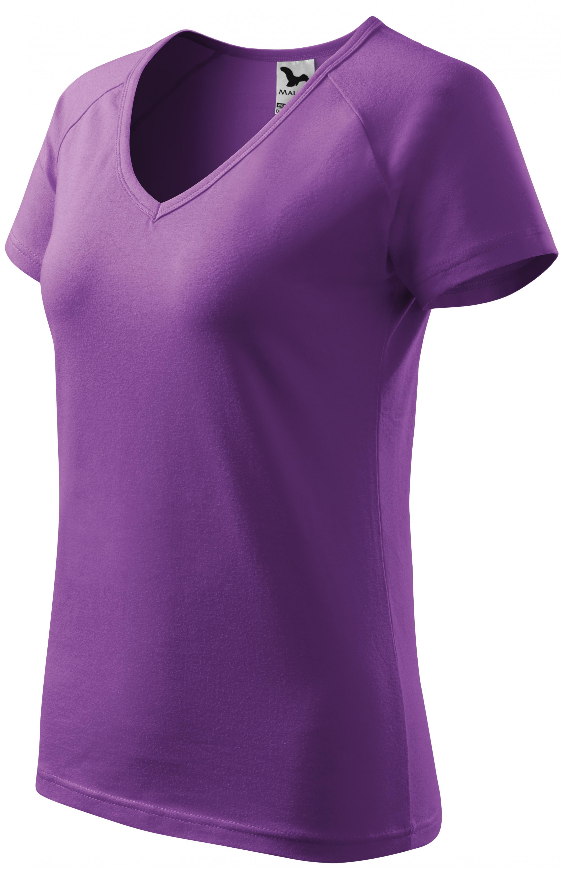 Tricou dama slim fit cu mânecă raglan, violet, L