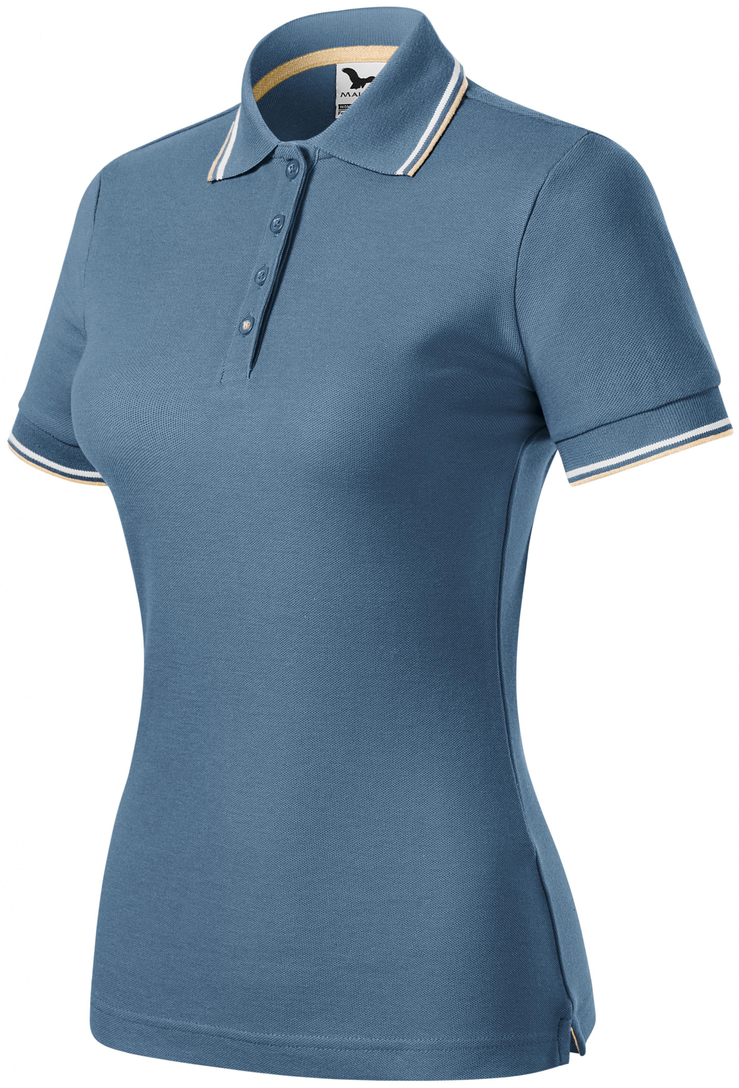 Tricou polo clasic de damă, denim, M
