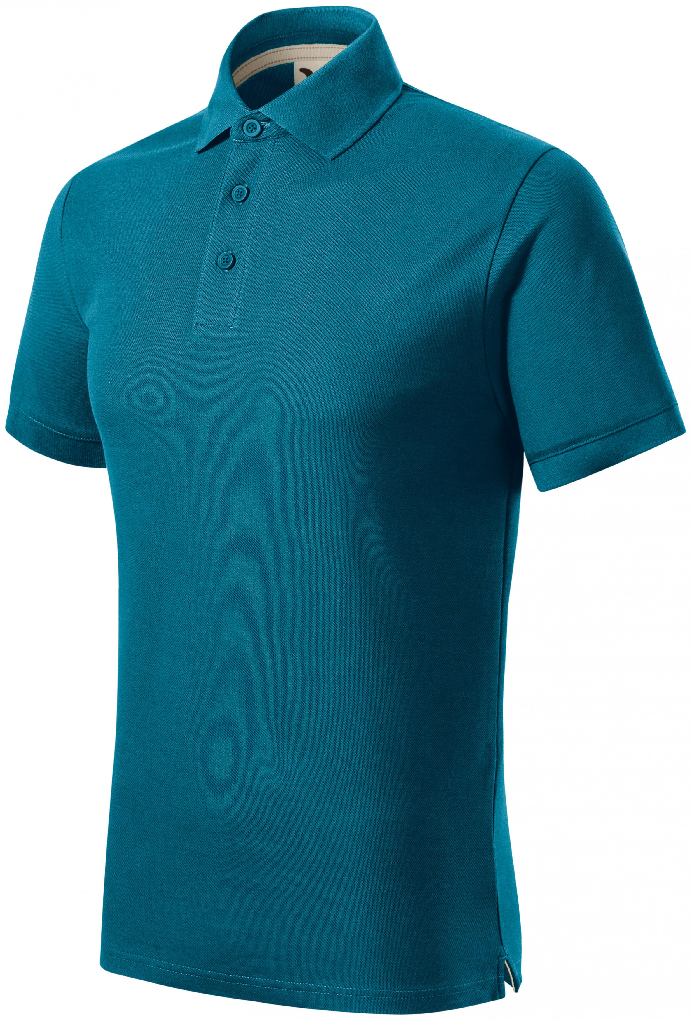 Tricou polo pentru bărbați din bumbac organic, petrol blue, S