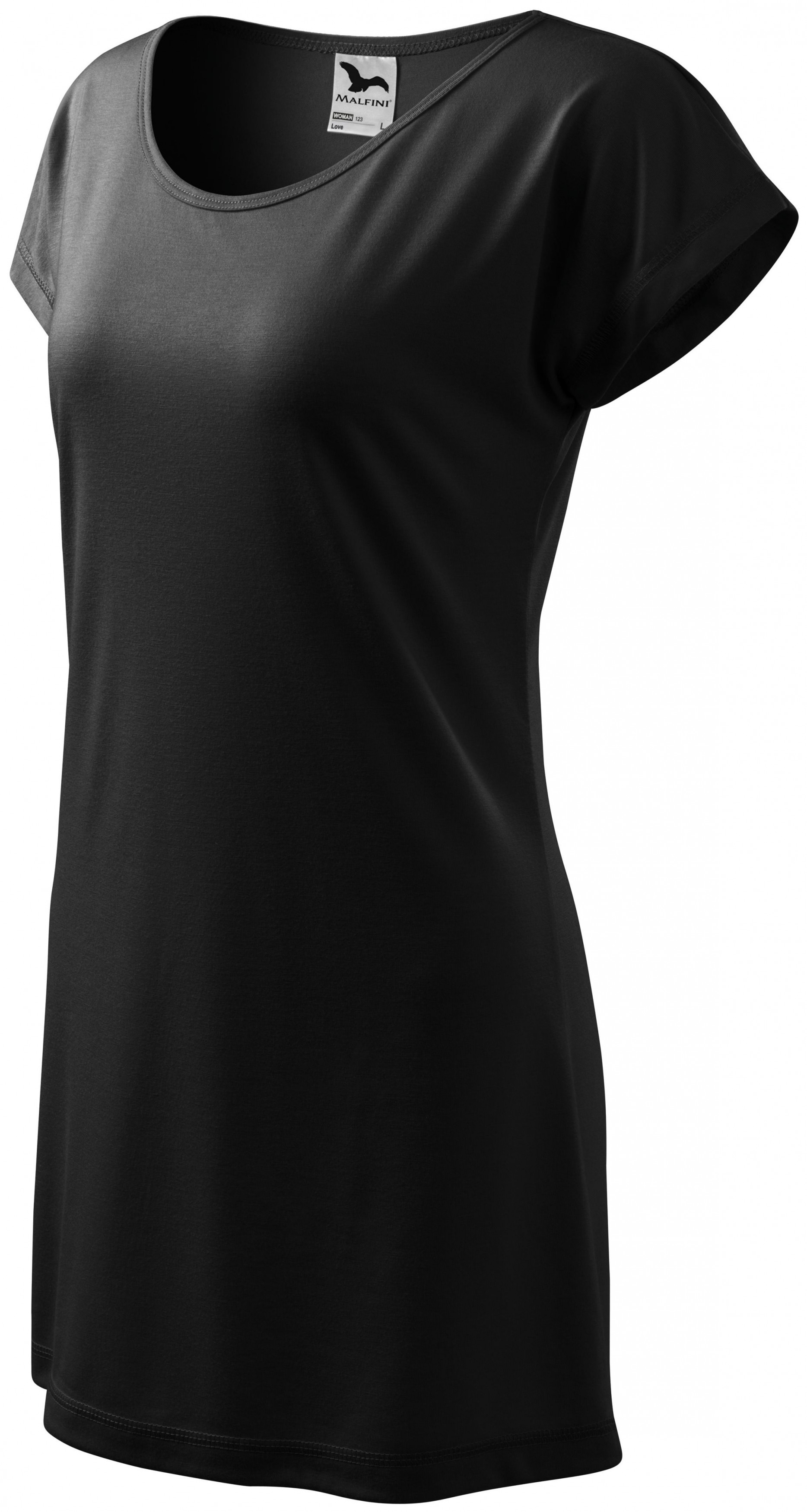 Tricou / rochie lungă pentru femei, negru, 2XL