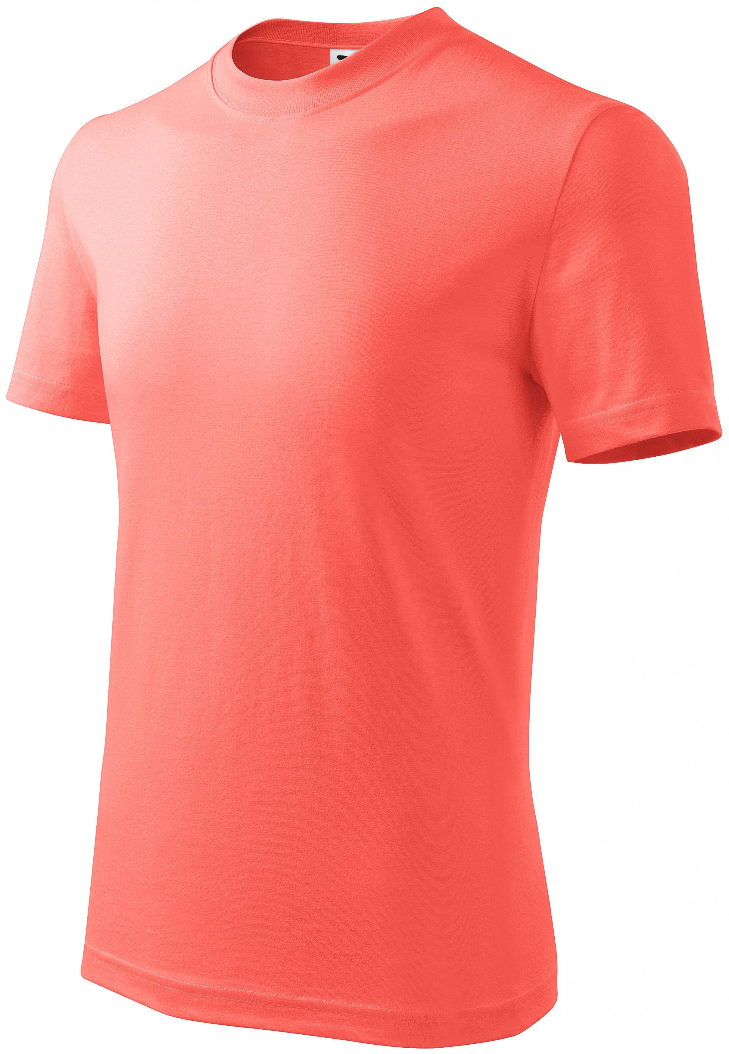 Tricou simplu pentru copii, coral, 158 cm / 12 ani