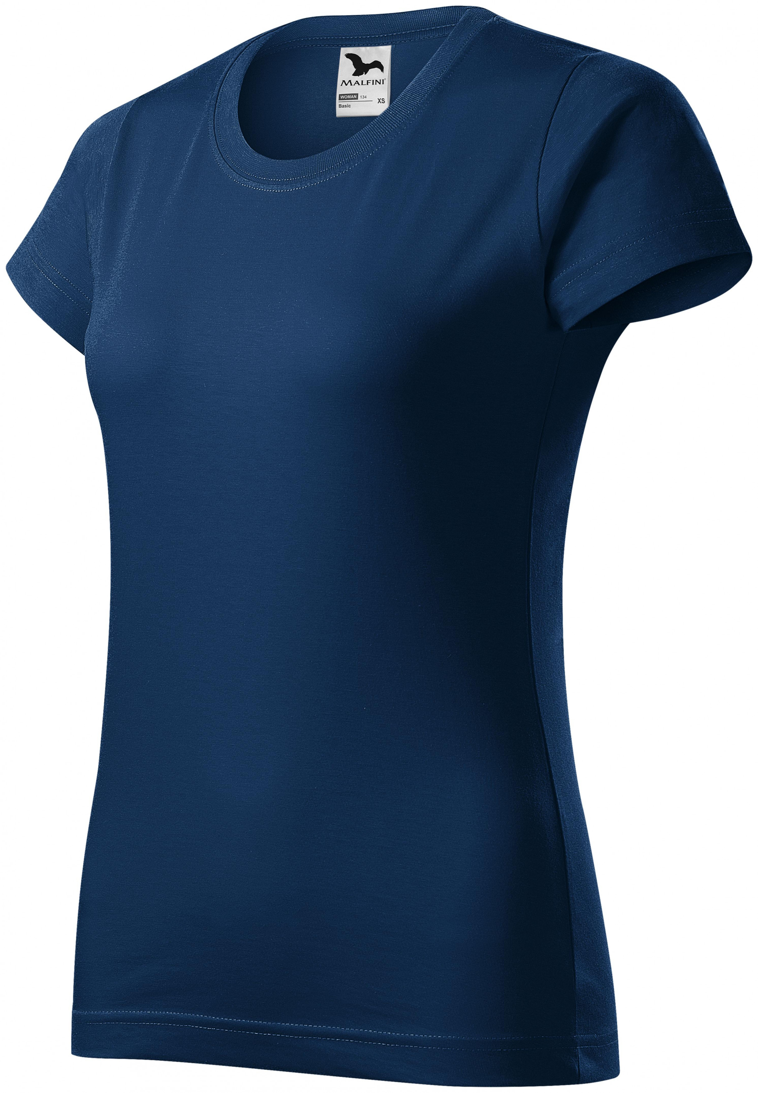 Tricou simplu pentru femei, albastru de noapte, S