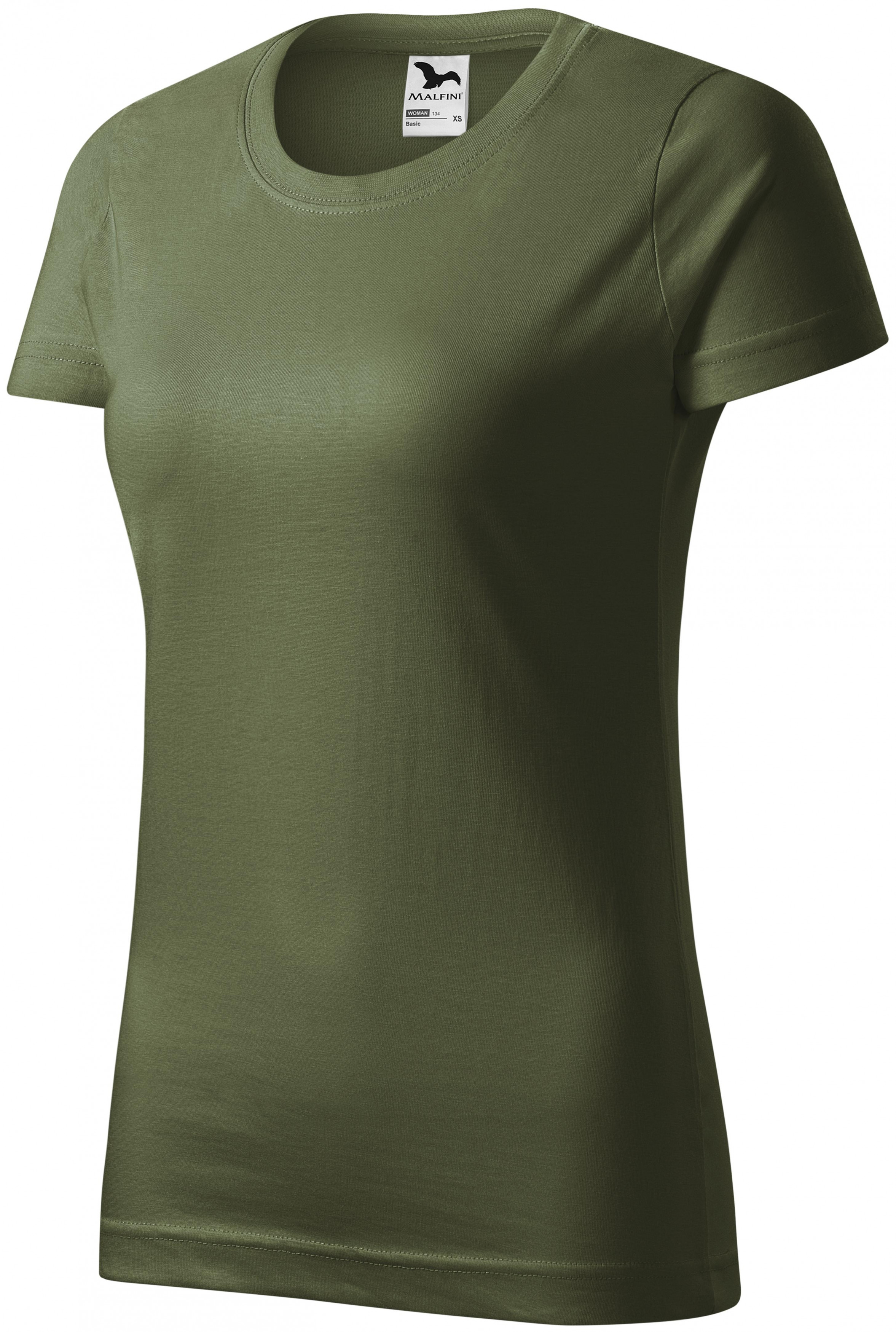 Tricou simplu pentru femei, khaki, S