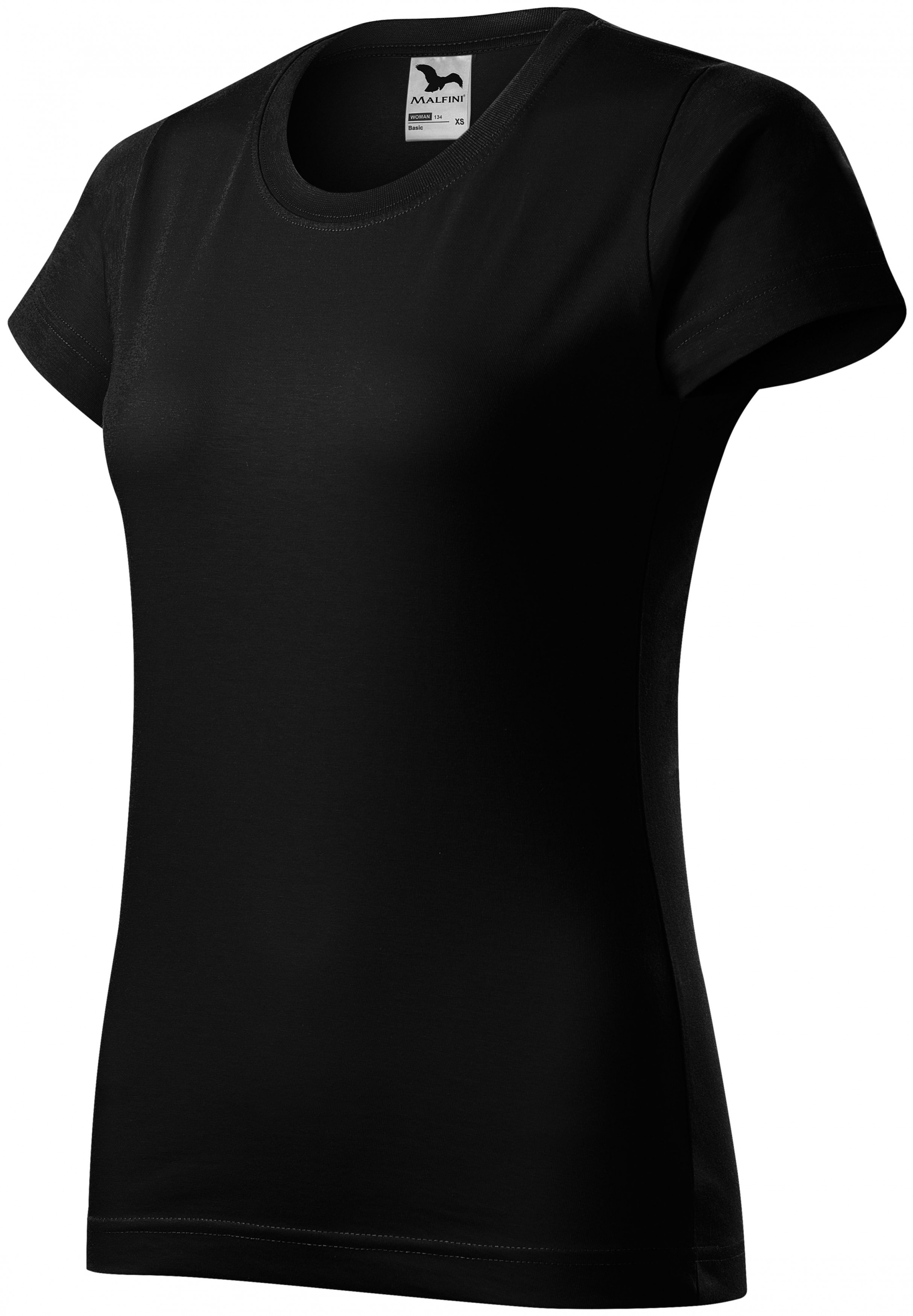 Tricou simplu pentru femei, negru, 2XL