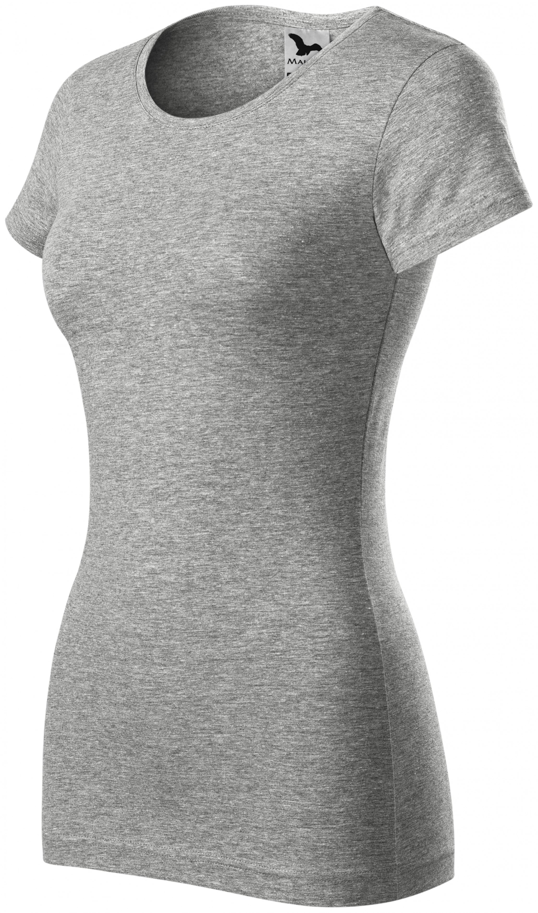 Tricou slim fit pentru femei, marmură gri închis, M