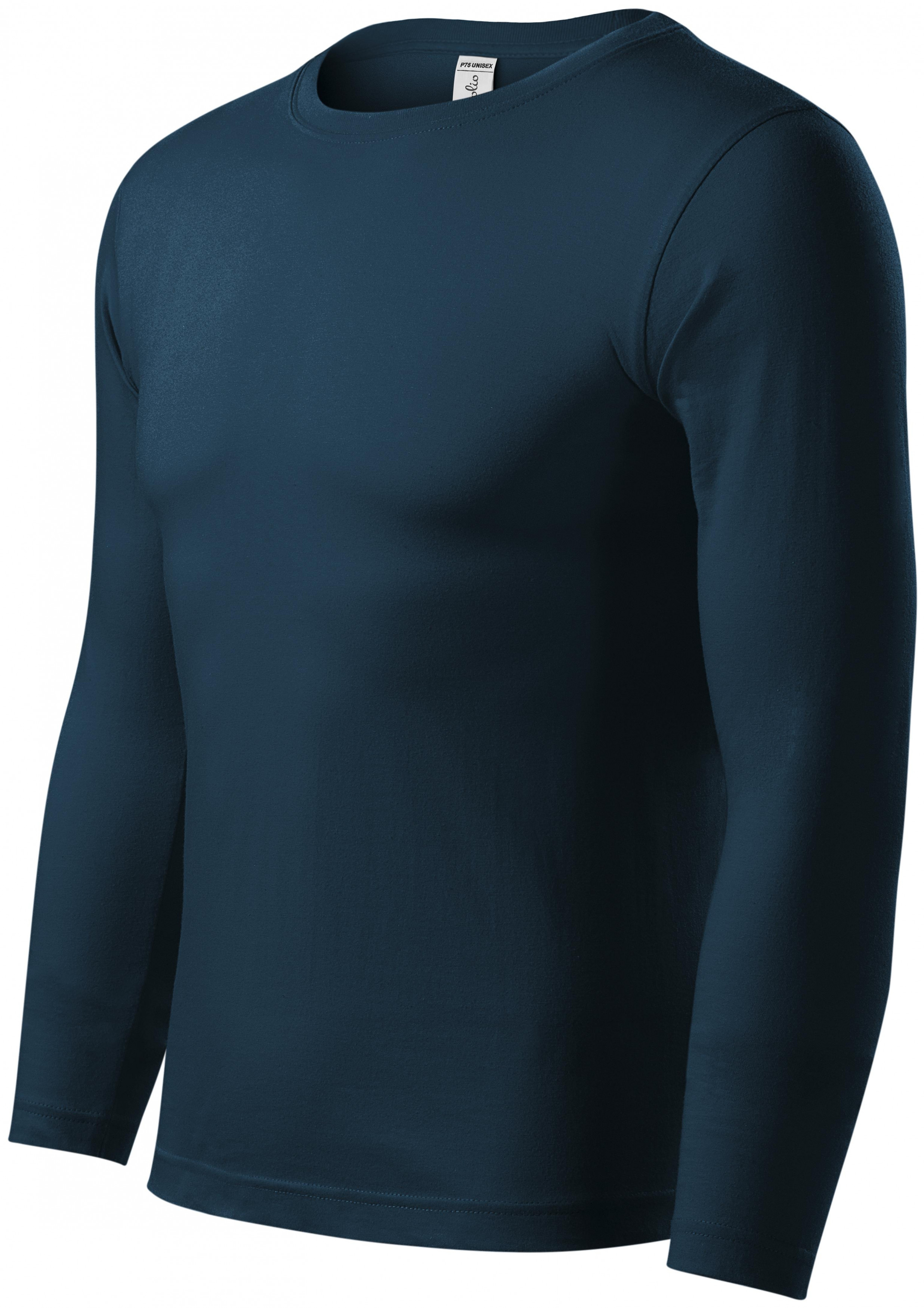Tricou ușor cu mâneci lungi, albastru inchis, XS