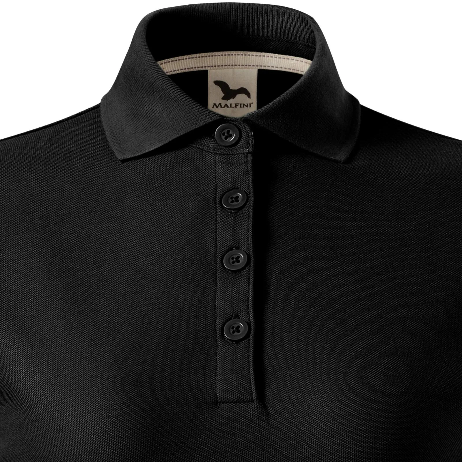 Tricou polo dama din bumbac organic - Închidere cu 4 nasturi